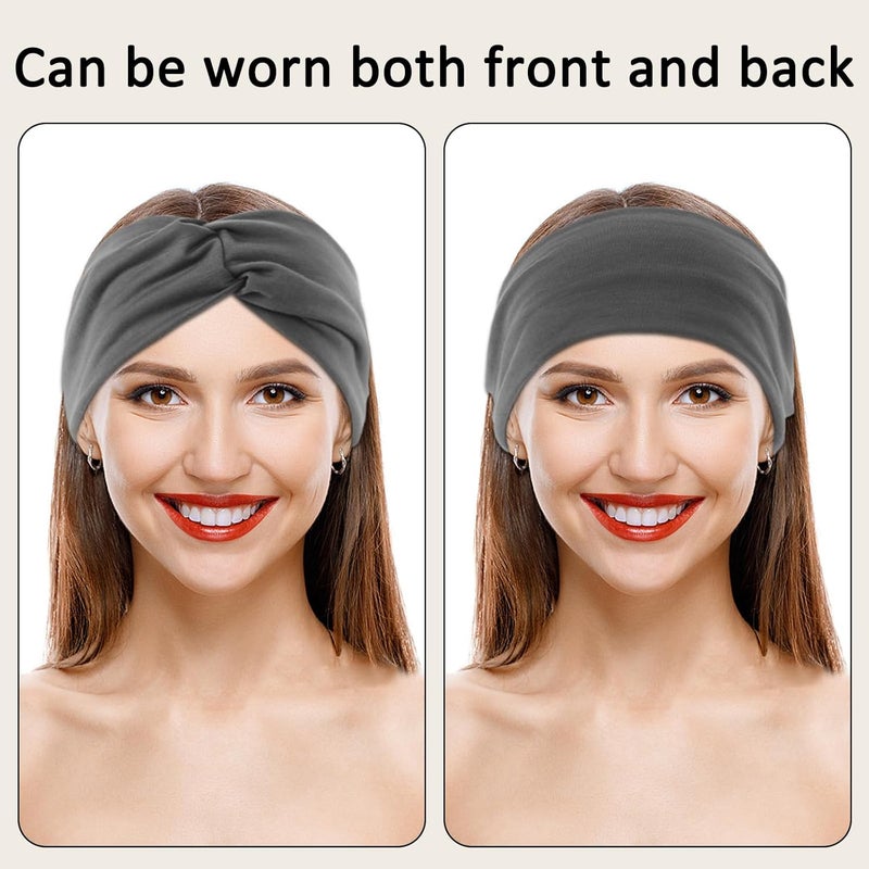 Luuao 12 Pcs Stretchy Sport Headbands for Women,Absorbed Sport Headband Soft Twist Knotted Headbands for Yoga, Workout Daily Life - Image 3
